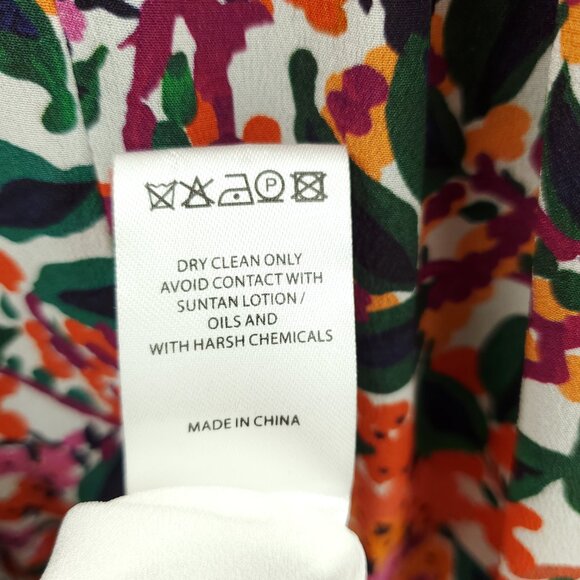 SALONI Floral Grace Silk Tea-Length Off the Shoulder Midi Dress 12 Multi Print - Picture 14 of 16